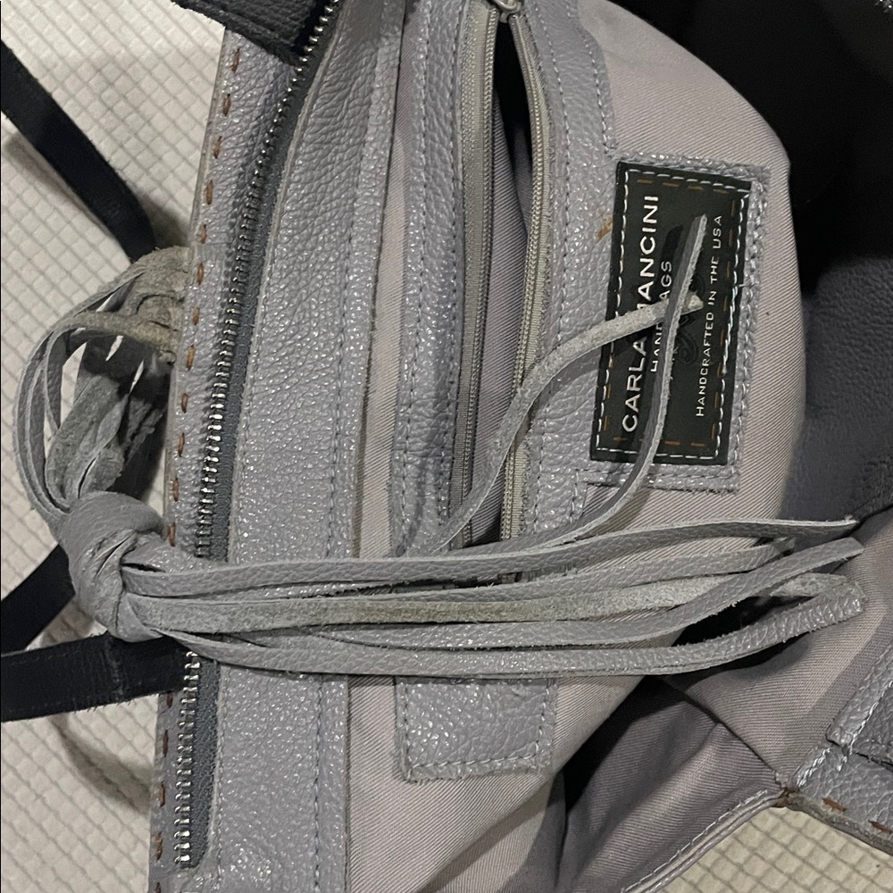 Carla Mancini Carmel Signature Bag Gray Pebbled Color - Picture 15 of 16